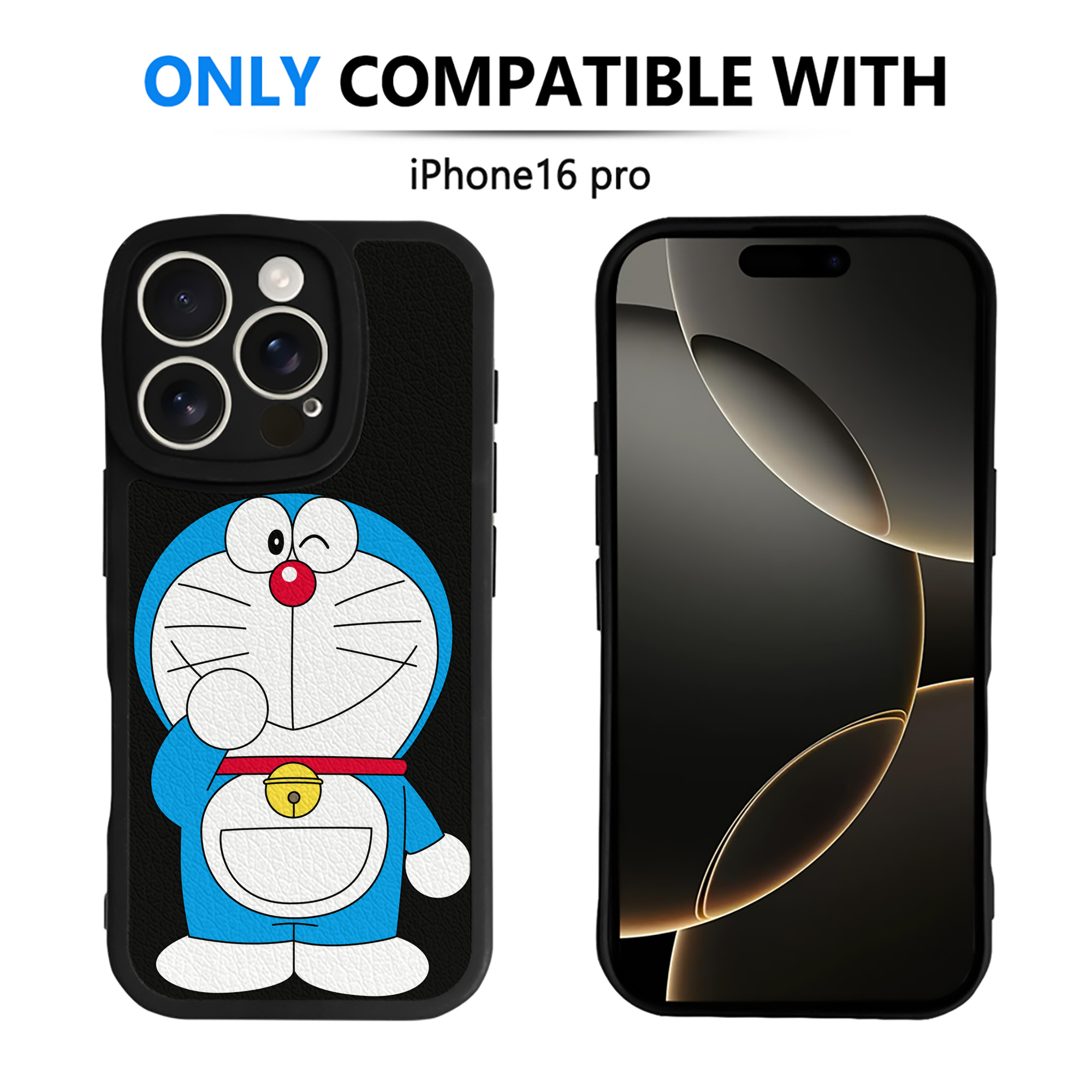 （画像用） ドラえもん Doraemon 【iPhone 16シリーズ対応】シリコンスマホケース（レザー調） 材質：シリコン